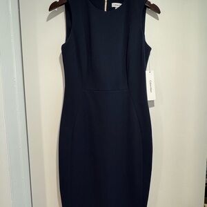 Calvin Klein Navy Sleeveless Sheath Dress